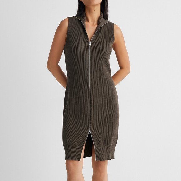 BNWT AW21 MAISON MARGIELA MM6 KNIT UP ZIP UP DRESS M - Picture 1 of 12